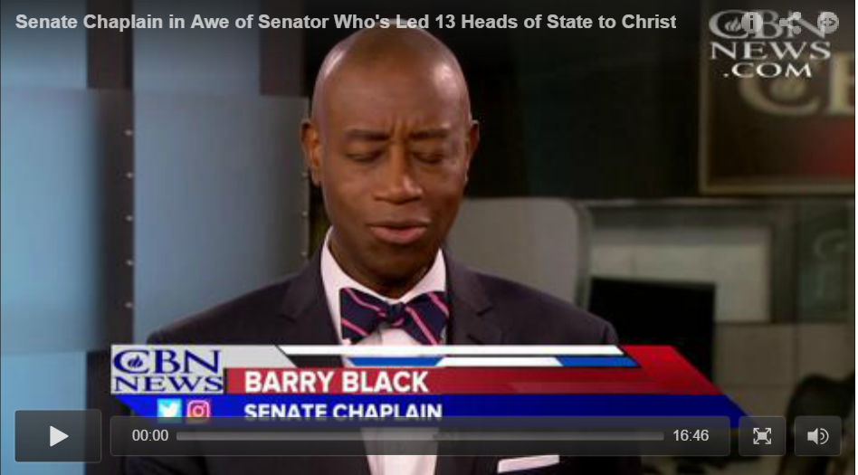 Senate Chaplain in Awe of Senator Who’s Led 13 Heads of State to Christ