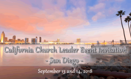California Ministry Leaders and Spouses, San Diego Event Invitation, September 13-14, 2018