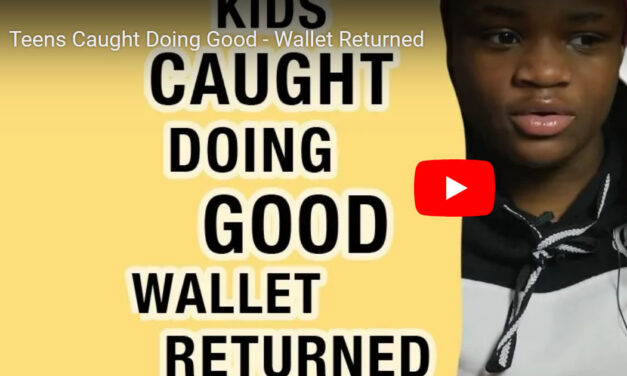 Kids caught doing good, return wallet to veteran.